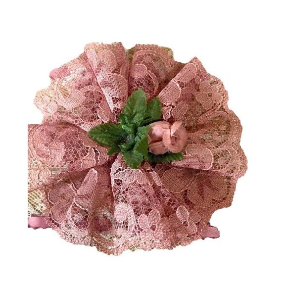 Victorian Handmade Lace Sewing Notions Trinket Box Jewelry VTG 8" Granny Core - Picture 3 of 12